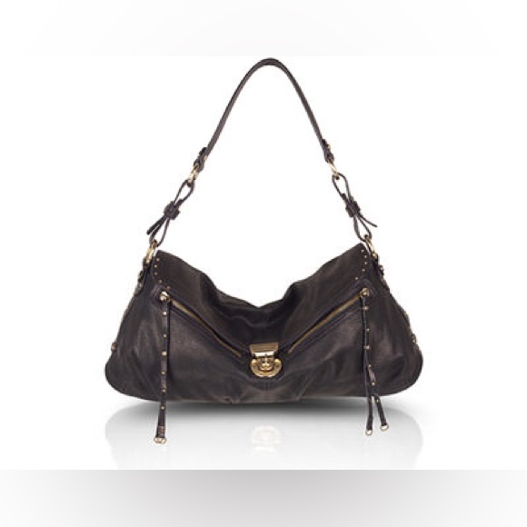 Hayden Harnett Black Lorca Leather Shoulder Bag - Euc